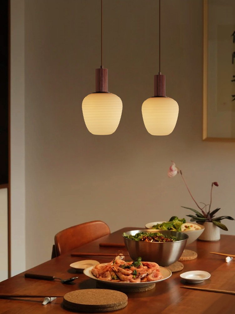 White Fluted Pendant Light — Pendant Light | Maison Monashee — view 2