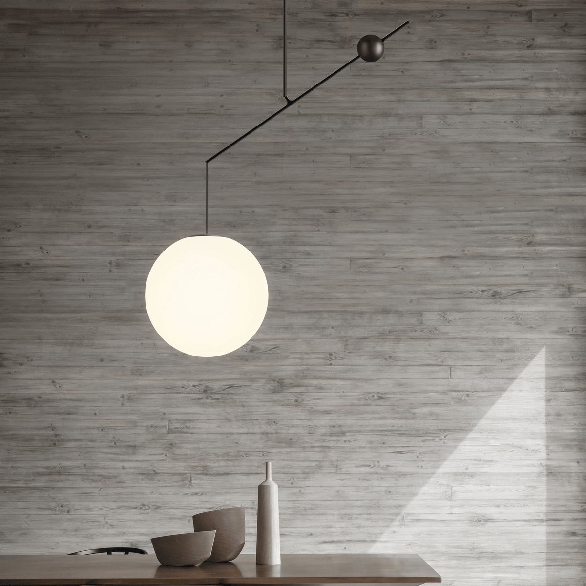 Black and Gold Globe Pendant Light — Pendant Light | Maison Monashee — view 3
