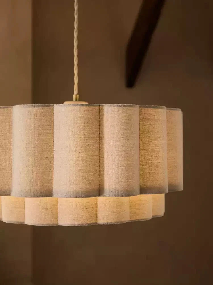Linen Double Drum Pendant Light — Pendant Light | Maison Monashee — view 12