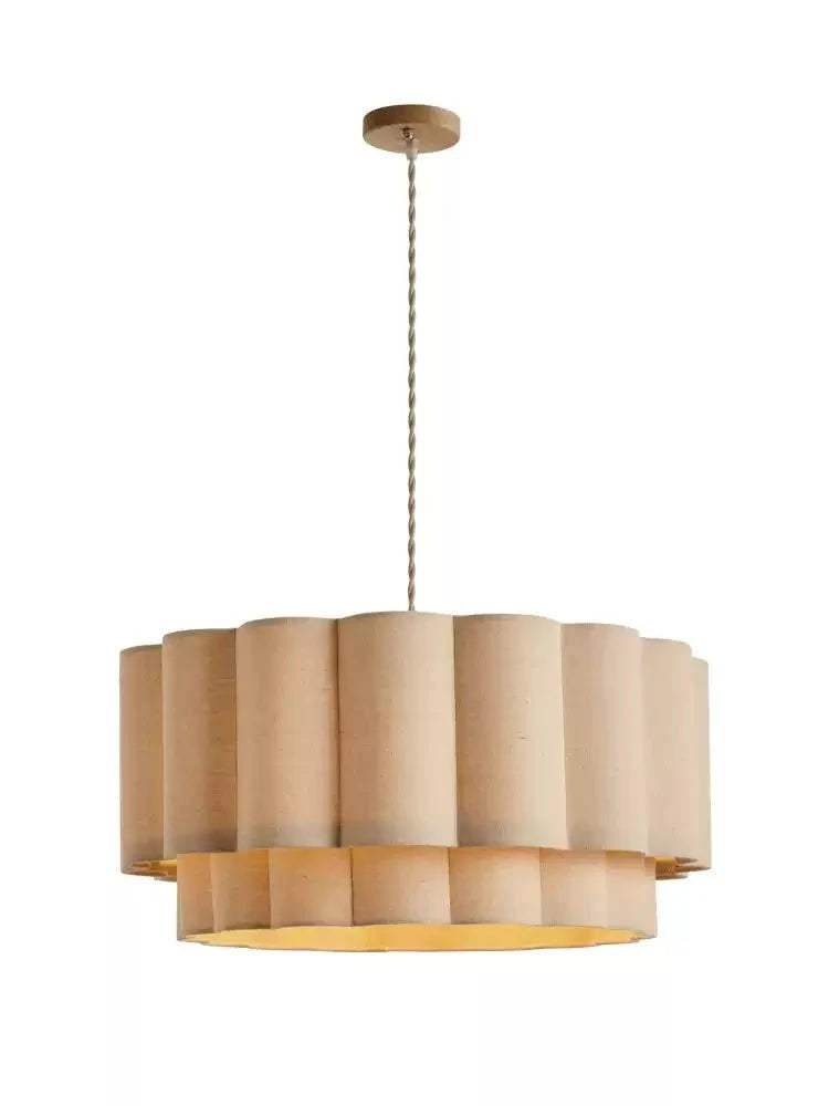 Linen Double Drum Pendant Light — Pendant Light | Maison Monashee — view 14
