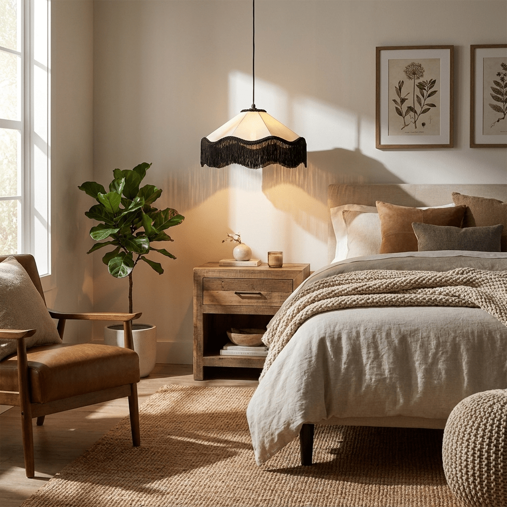 Fabric Cone Pendant Light — Pendant Light | Maison Monashee — view 11