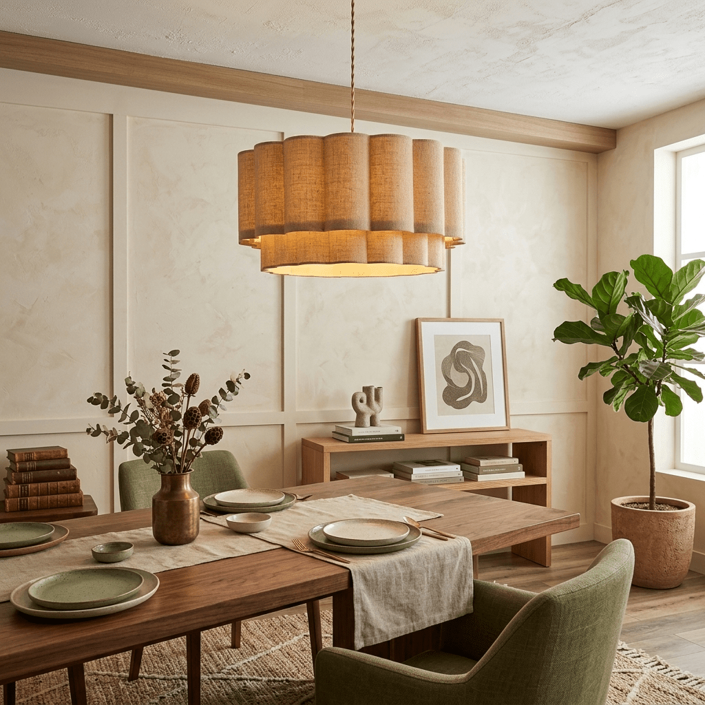 Linen Double Drum Pendant Light — Pendant Light | Maison Monashee — view 8