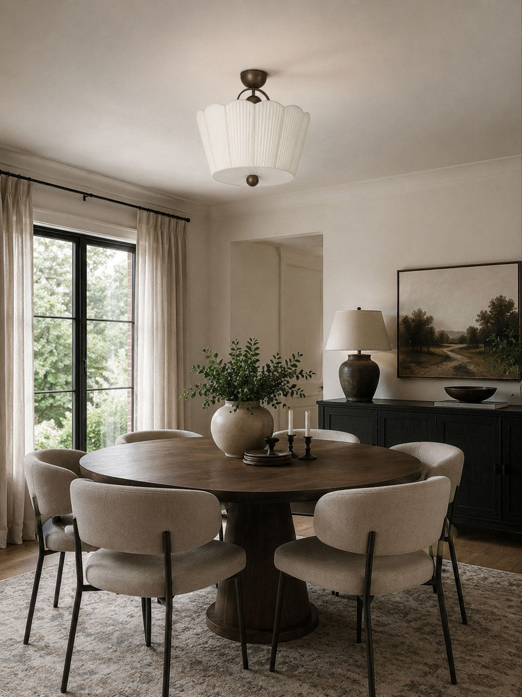 Pleated Semi-Flush Mount — Ceiling Light | Maison Monashee — view 9