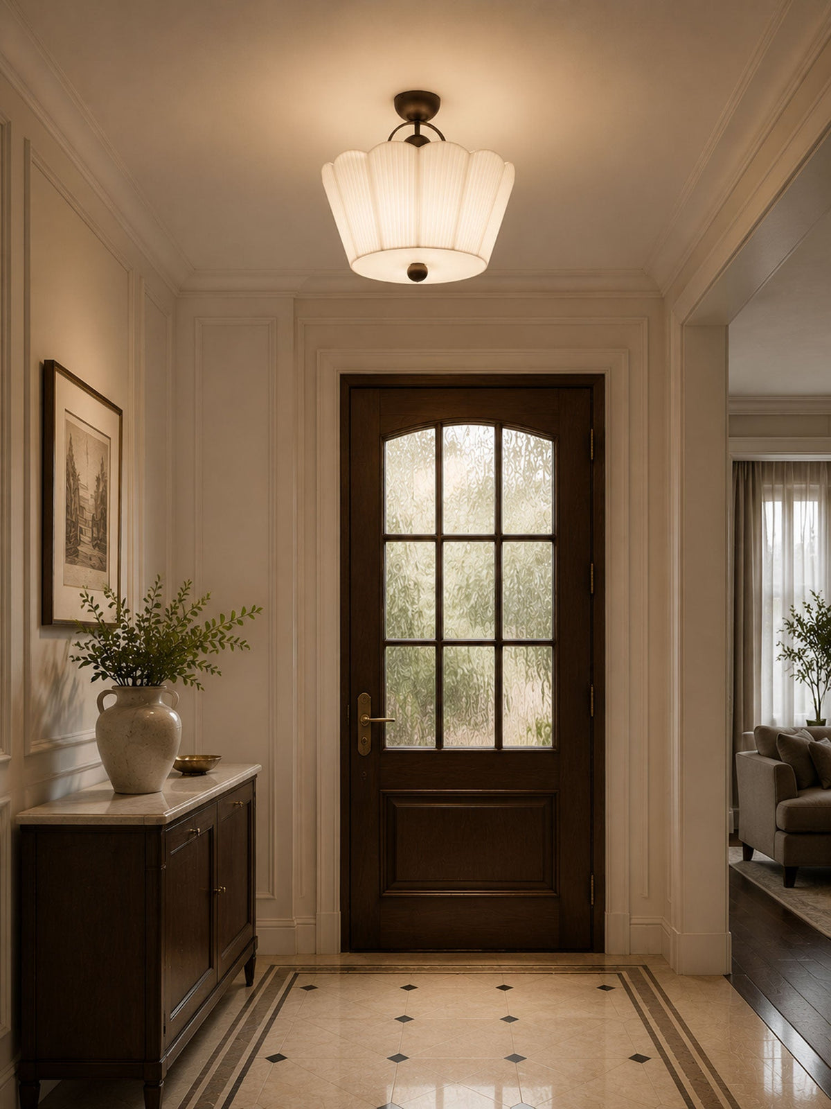 Pleated Semi-Flush Mount — Ceiling Light | Maison Monashee — view 10