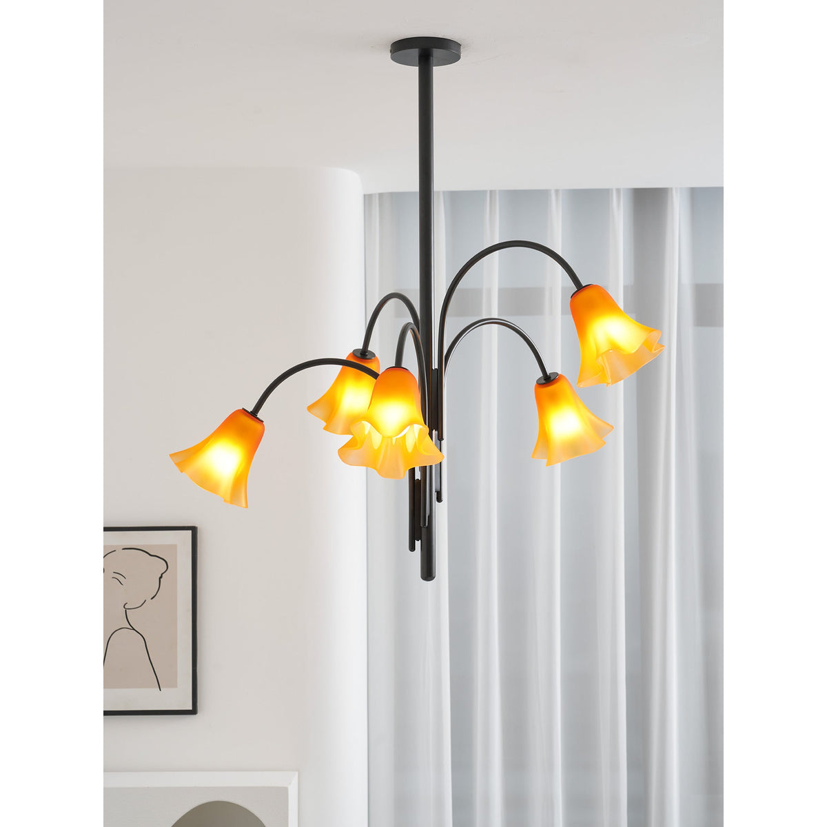 Bronze Glass Chandelier — Chandelier | Maison Monashee — view 93