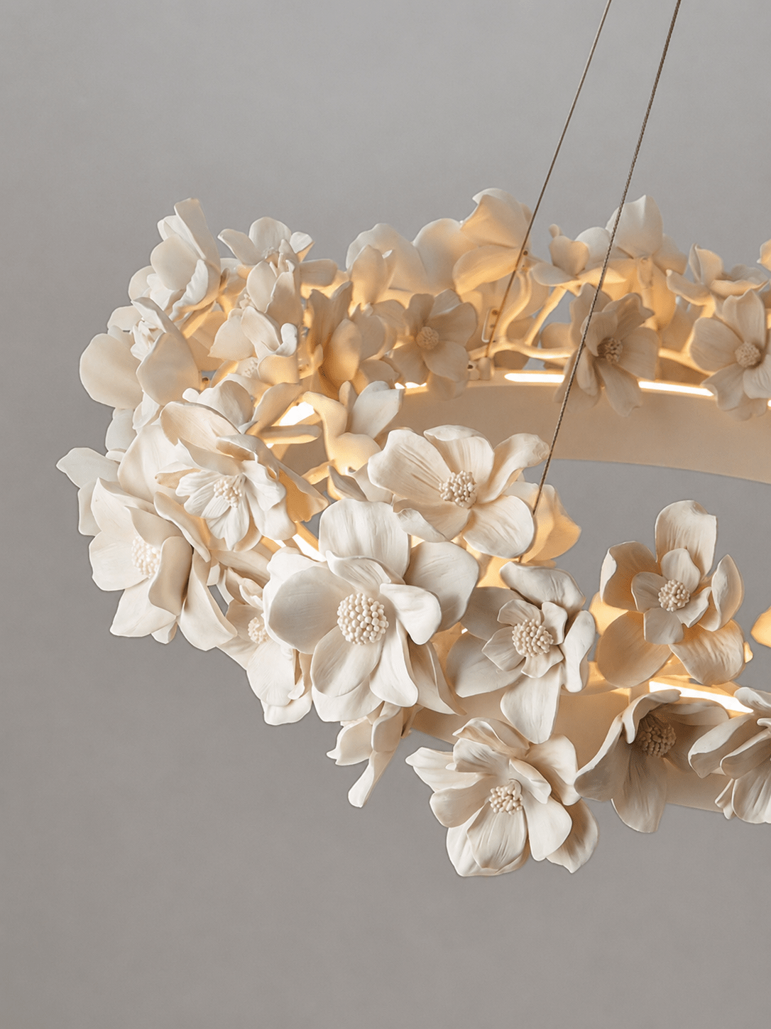 White Floral Chandelier — Chandelier | Maison Monashee — view 15