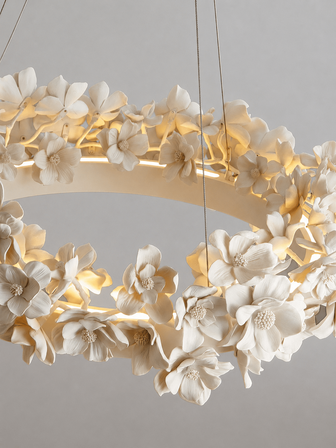 White Floral Chandelier — Chandelier | Maison Monashee — view 14