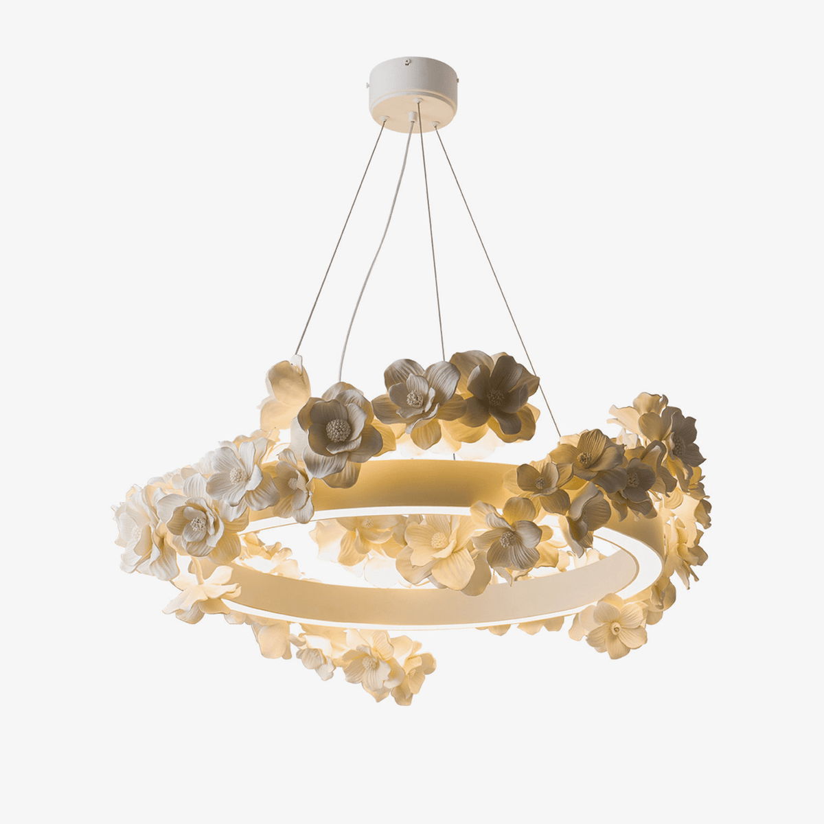 White Floral Chandelier — Chandelier | Maison Monashee
