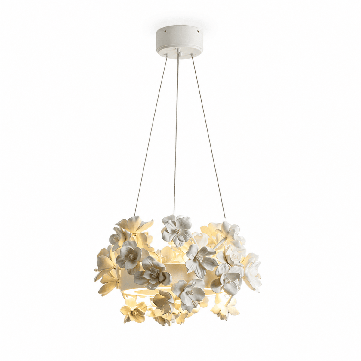 White Floral Chandelier — Chandelier | Maison Monashee — view 28