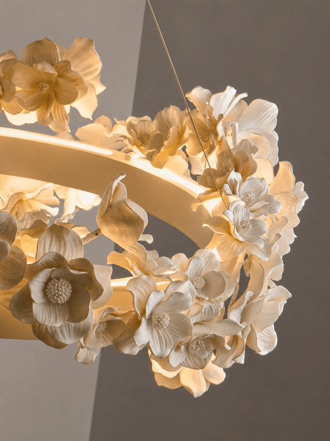 White Floral Chandelier — Chandelier | Maison Monashee — view 12