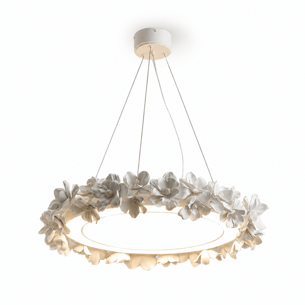 White Floral Chandelier — Chandelier | Maison Monashee — view 10