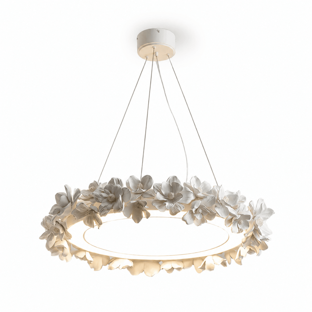 White Floral Chandelier — Chandelier | Maison Monashee — view 10