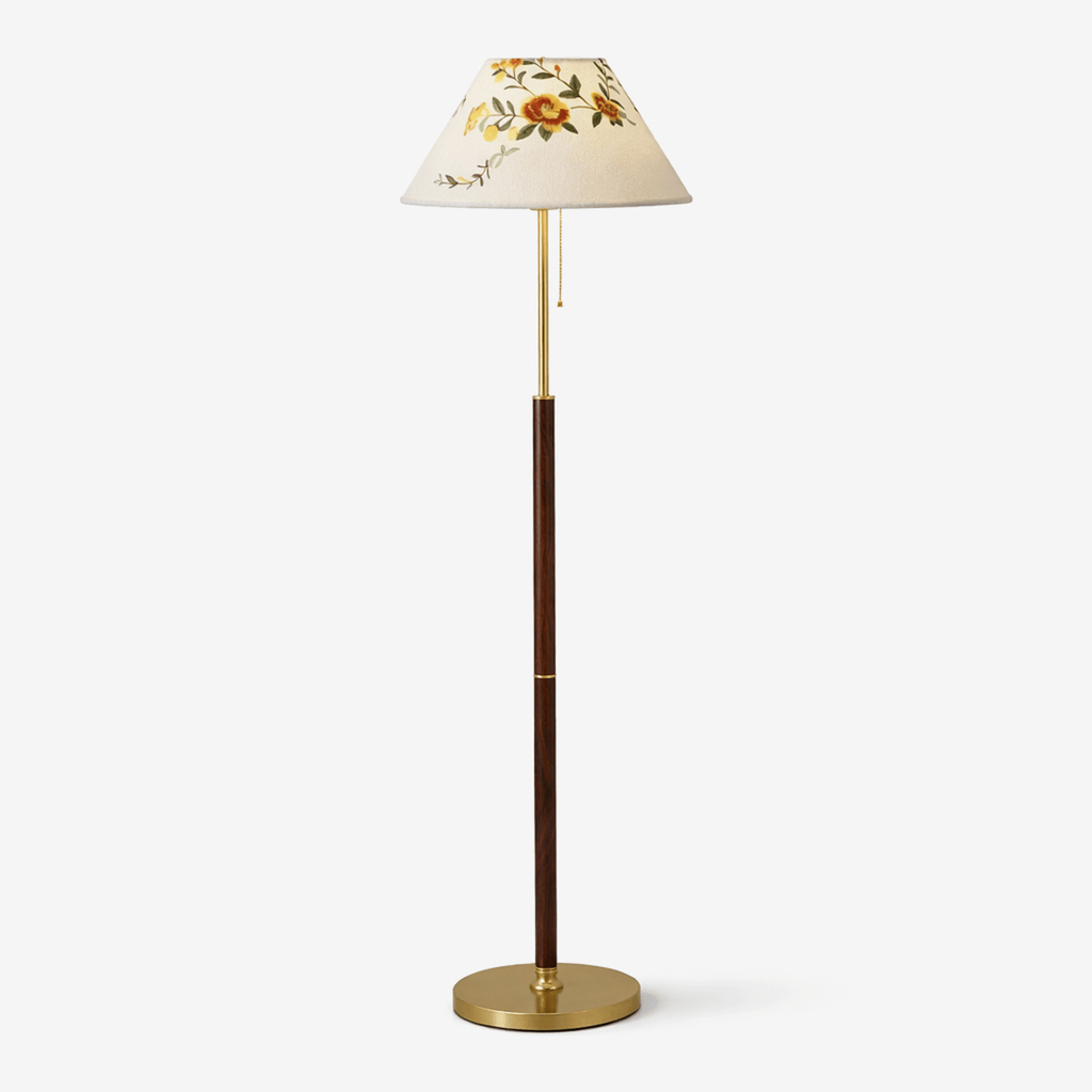 Gold Floral Floor Lamp — Floor Lamp | Maison Monashee