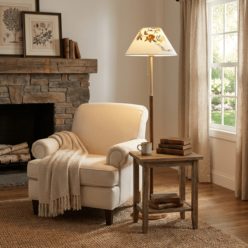 Gold Floral Floor Lamp — Floor Lamp | Maison Monashee — view 2