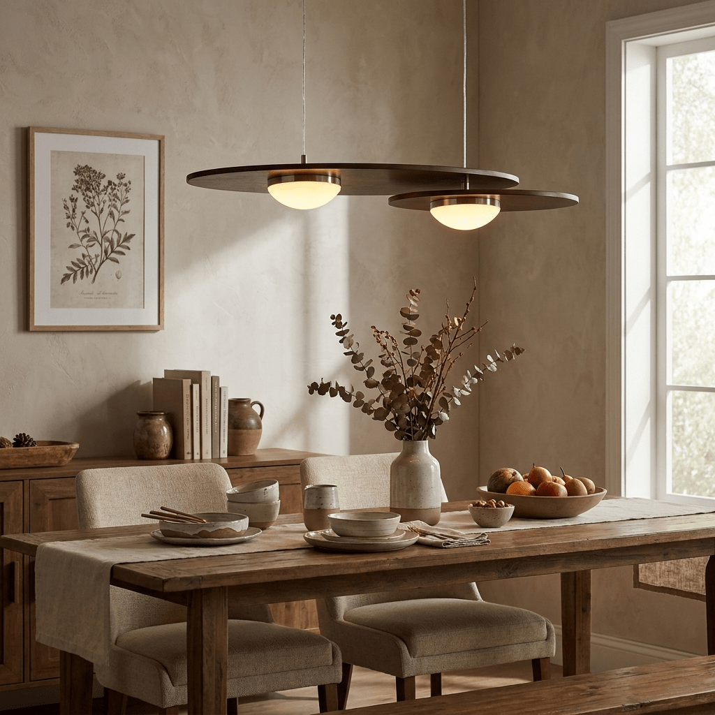 Walnut Linear Pendant Light — Pendant Light | Maison Monashee — view 4