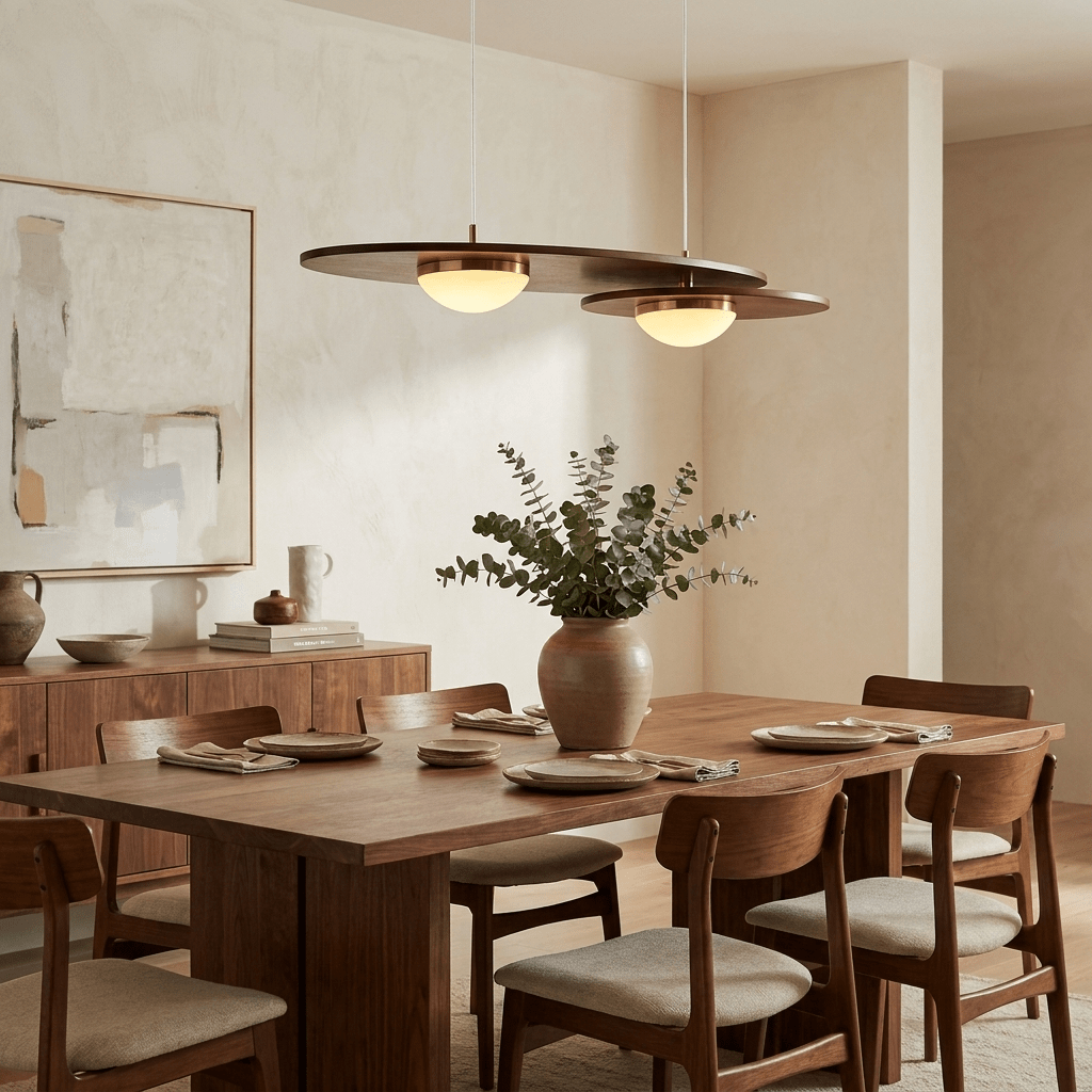 Walnut Linear Pendant Light — Pendant Light | Maison Monashee — view 2