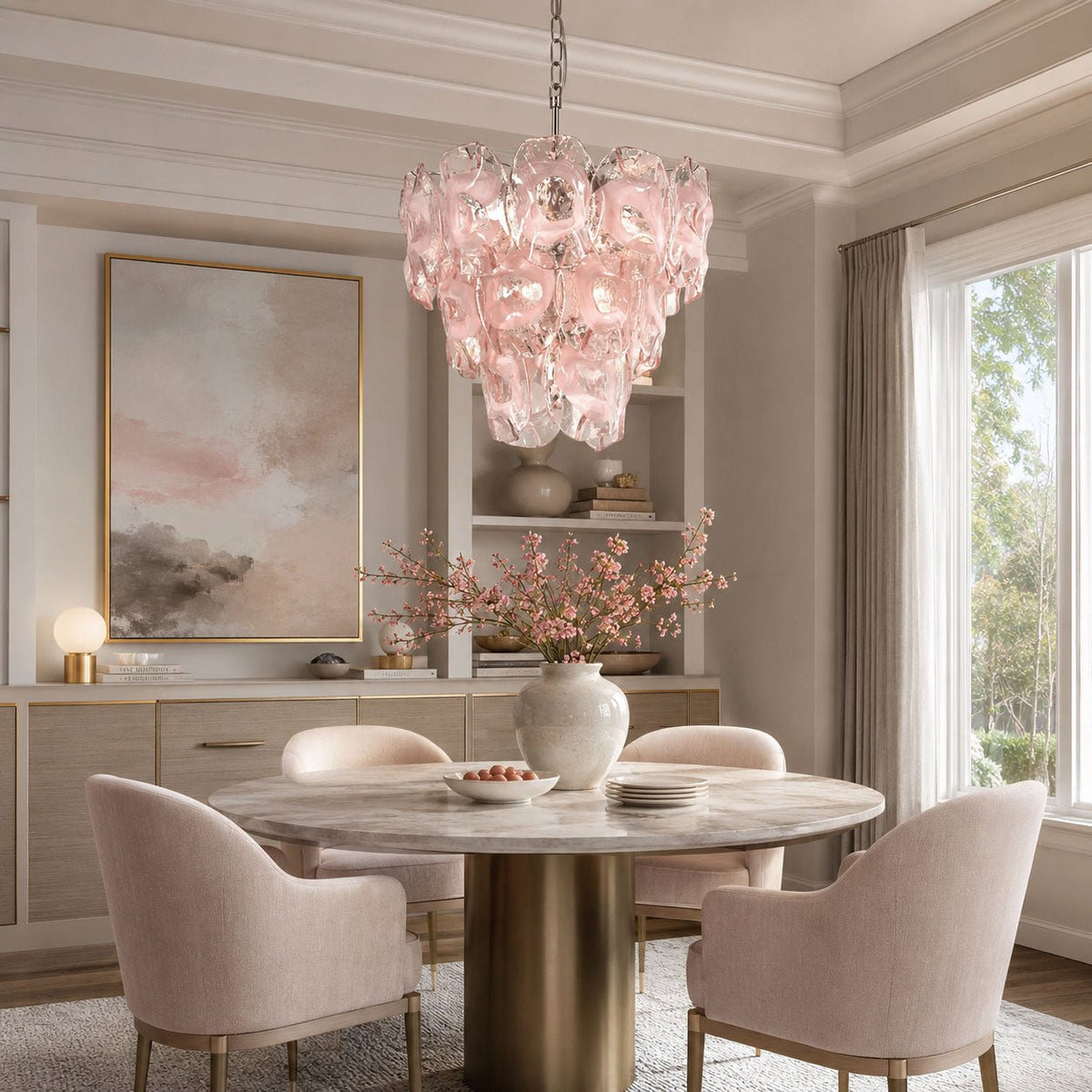 Brushed Nickel Dining Room Chandelier — Chandelier | Maison Monashee — view 3