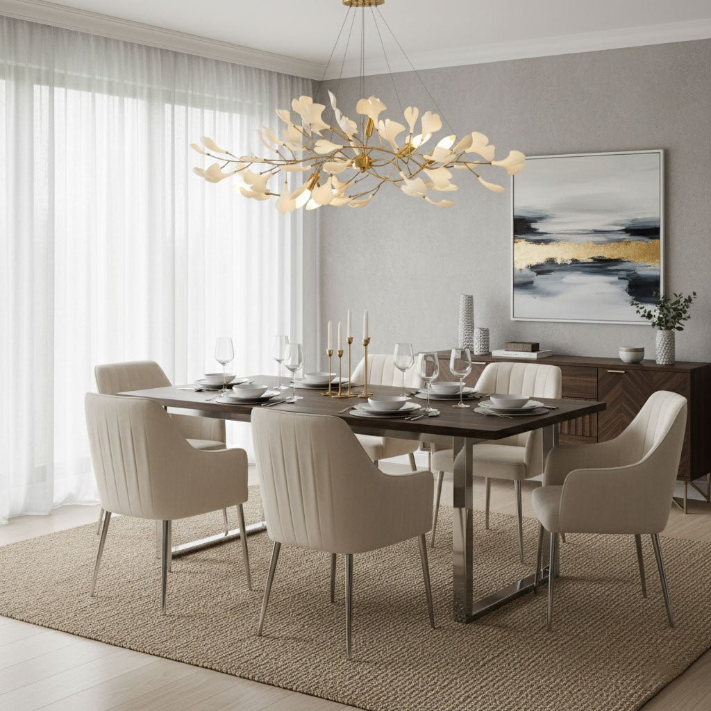 Leaf Design Chandelier — Chandelier | Maison Monashee — view 8