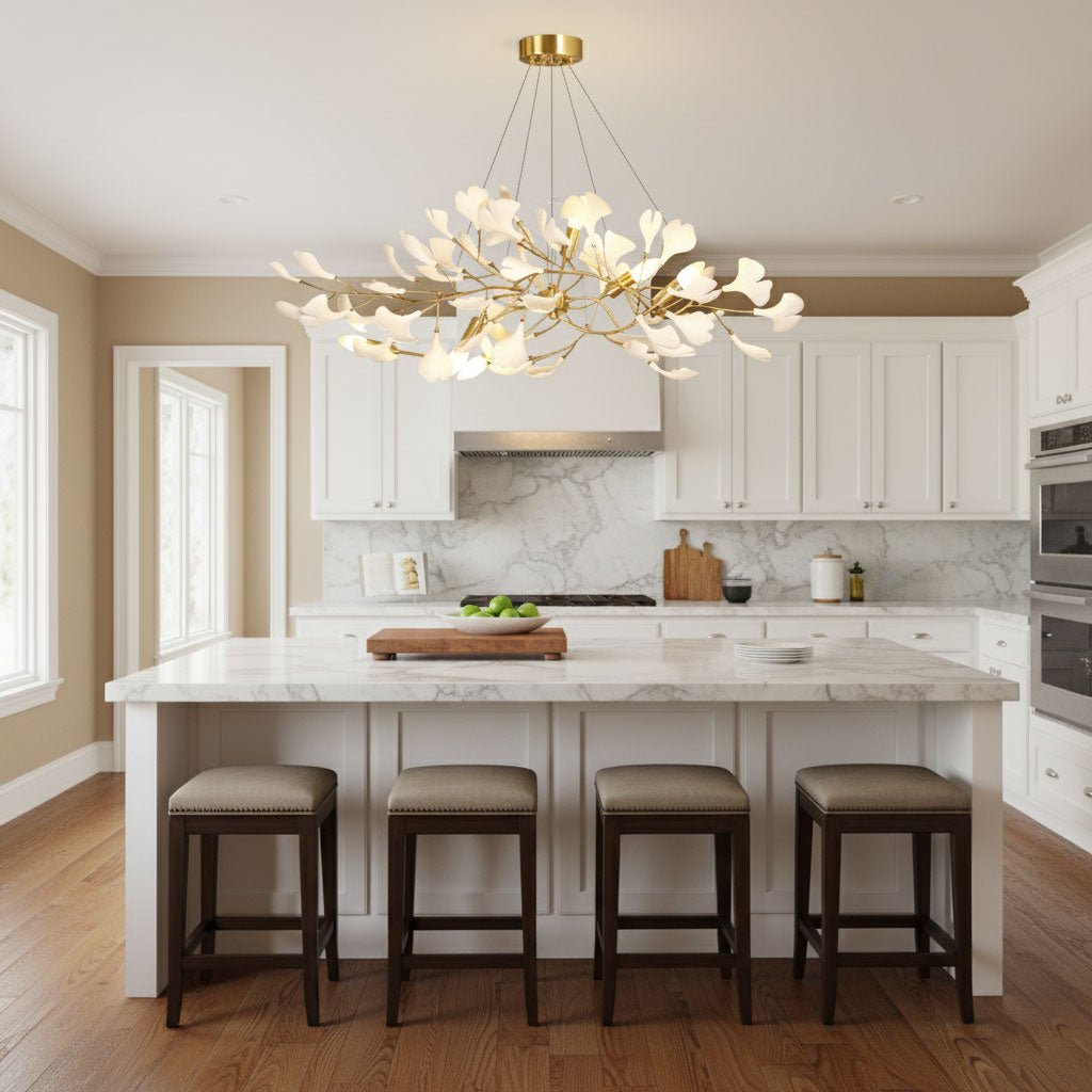 Leaf Design Chandelier — Chandelier | Maison Monashee — view 9