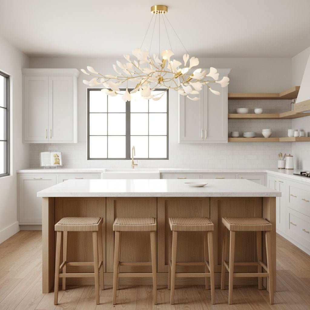 Leaf Design Chandelier — Chandelier | Maison Monashee — view 10