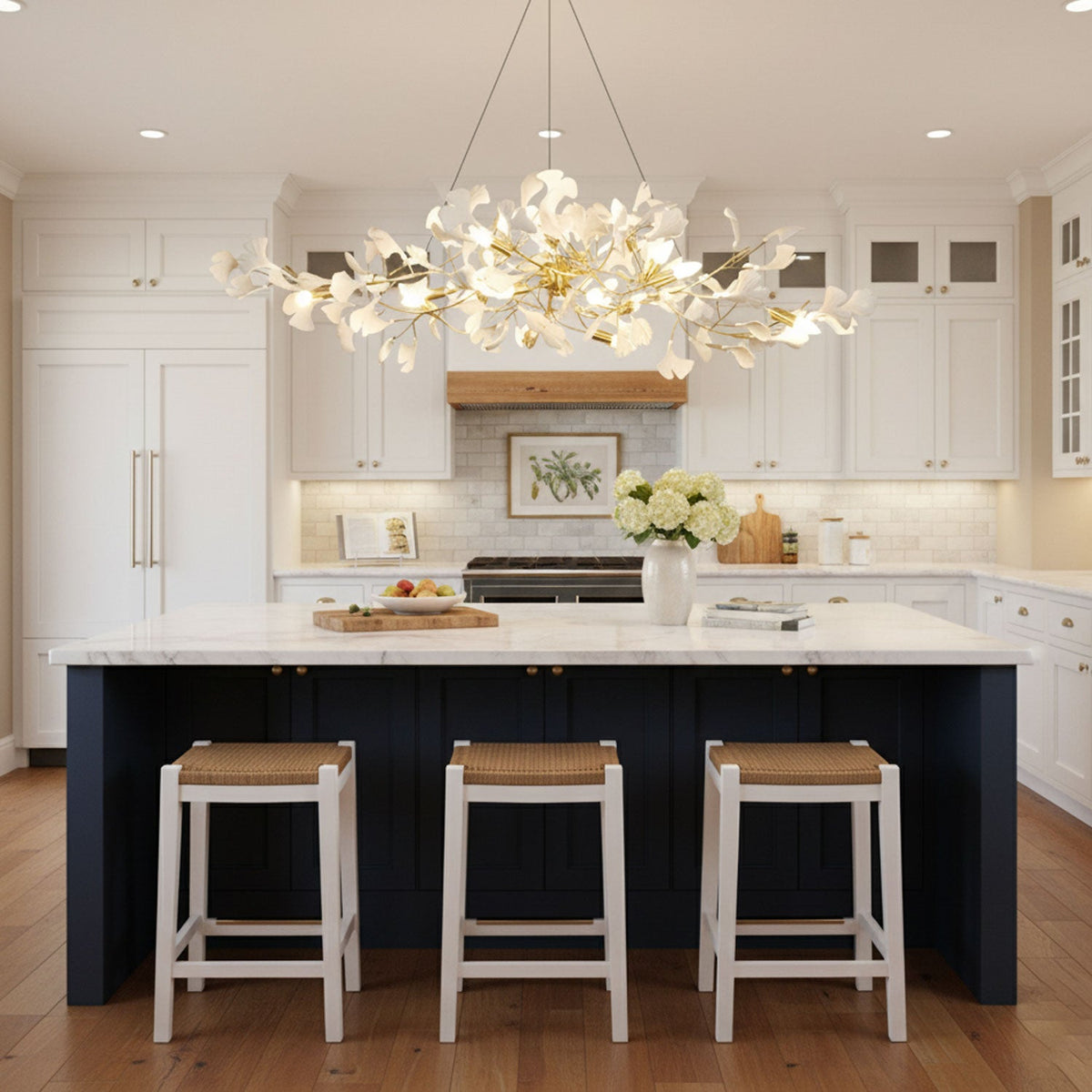 Leaf Design Chandelier — Chandelier | Maison Monashee — view 11