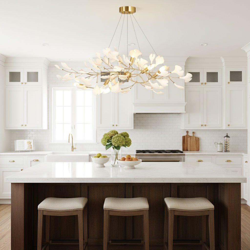 Leaf Design Chandelier — Chandelier | Maison Monashee — view 12