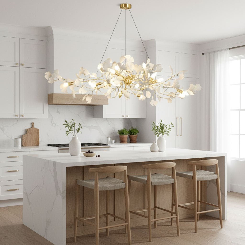 Leaf Design Chandelier — Chandelier | Maison Monashee — view 13