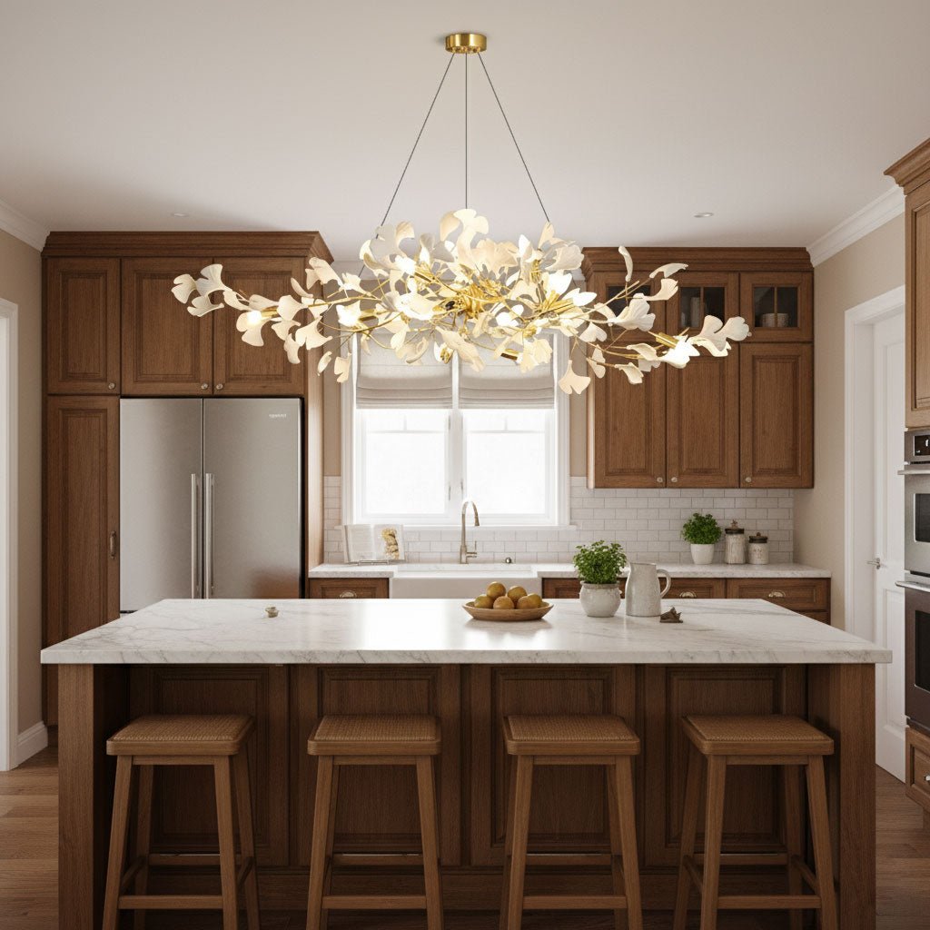 Leaf Design Chandelier — Chandelier | Maison Monashee — view 15