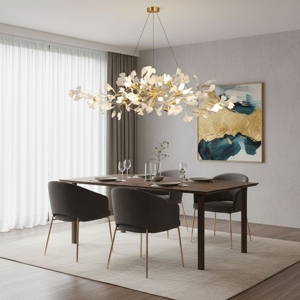Leaf Design Chandelier — Chandelier | Maison Monashee — view 14
