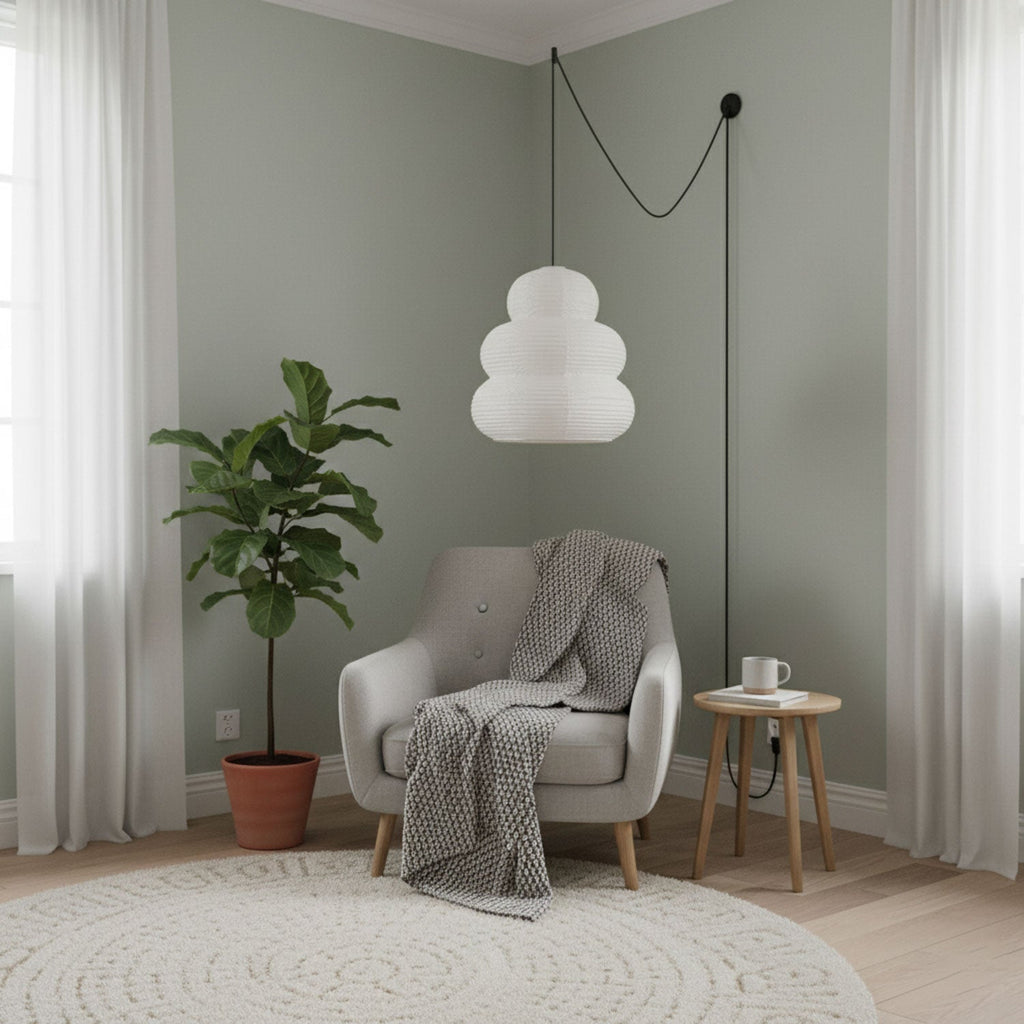 Oval Paper Pendant Light — Pendant Light | Maison Monashee — view 11