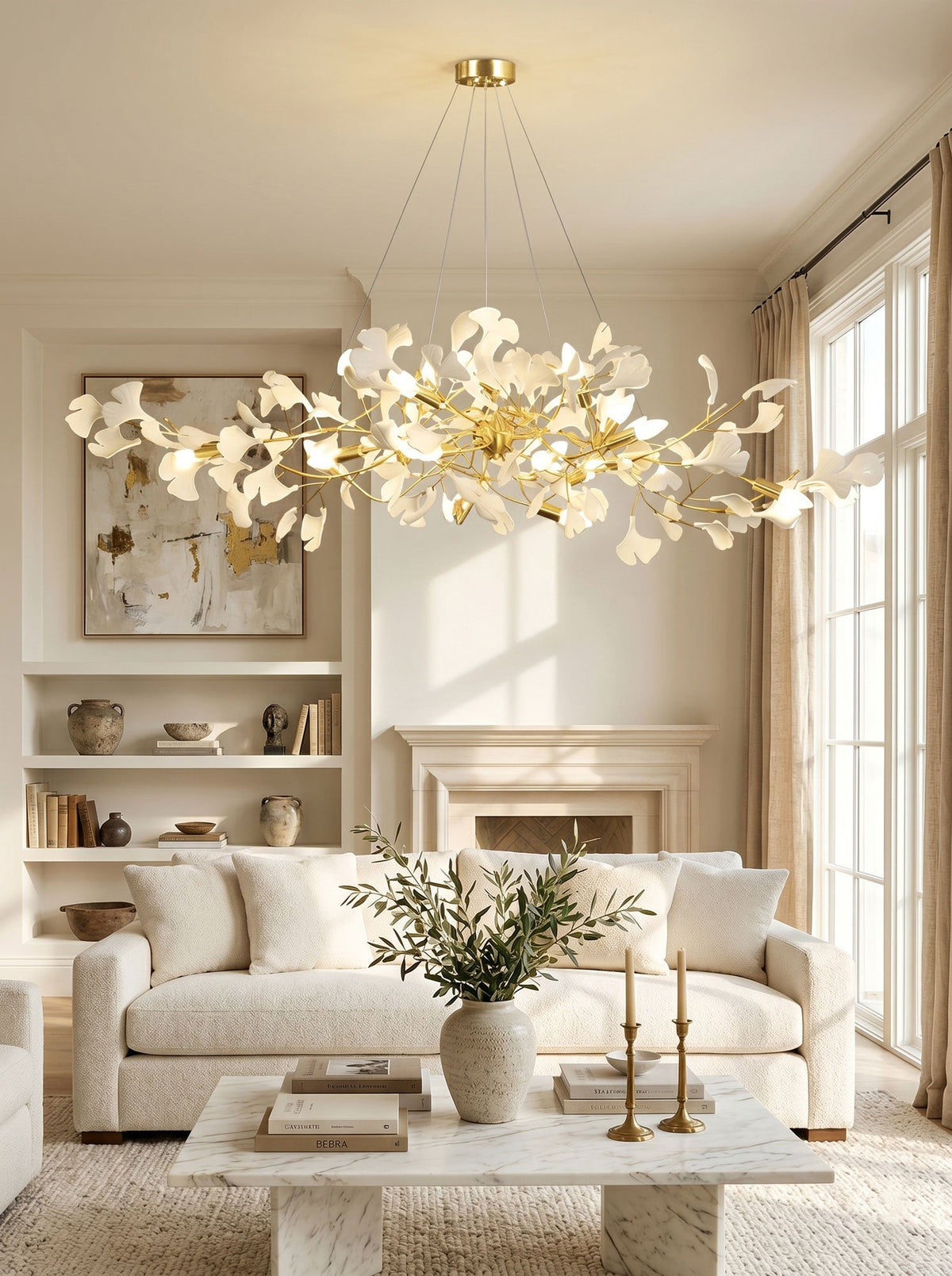 Leaf Design Chandelier — Chandelier | Maison Monashee — view 6