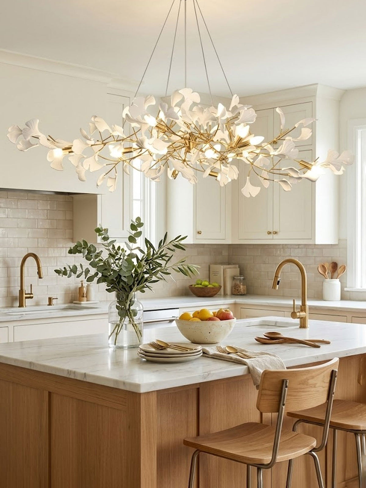 Leaf Design Chandelier — Chandelier | Maison Monashee — view 4