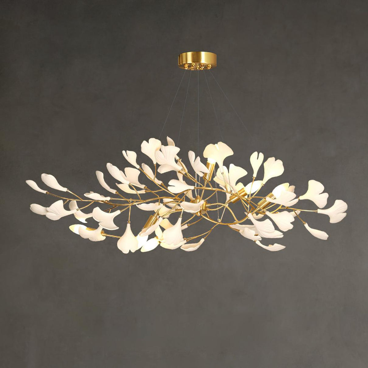 Leaf Design Chandelier — Chandelier | Maison Monashee — view 19