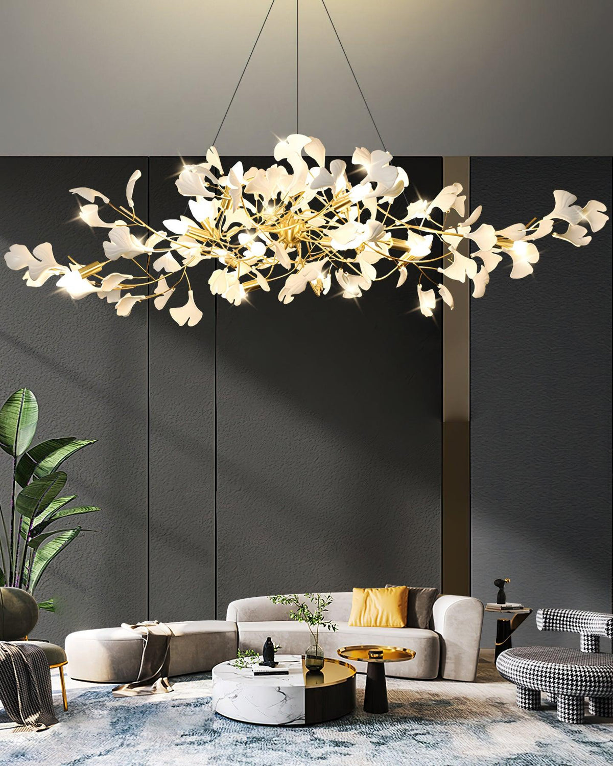 Leaf Design Chandelier — Chandelier | Maison Monashee — view 18