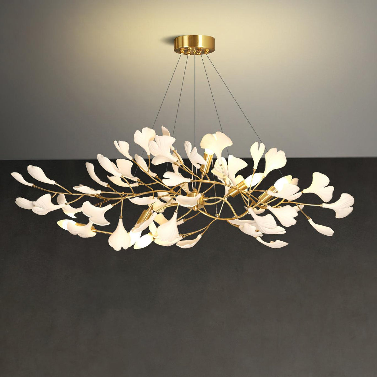 Leaf Design Chandelier — Chandelier | Maison Monashee — view 21