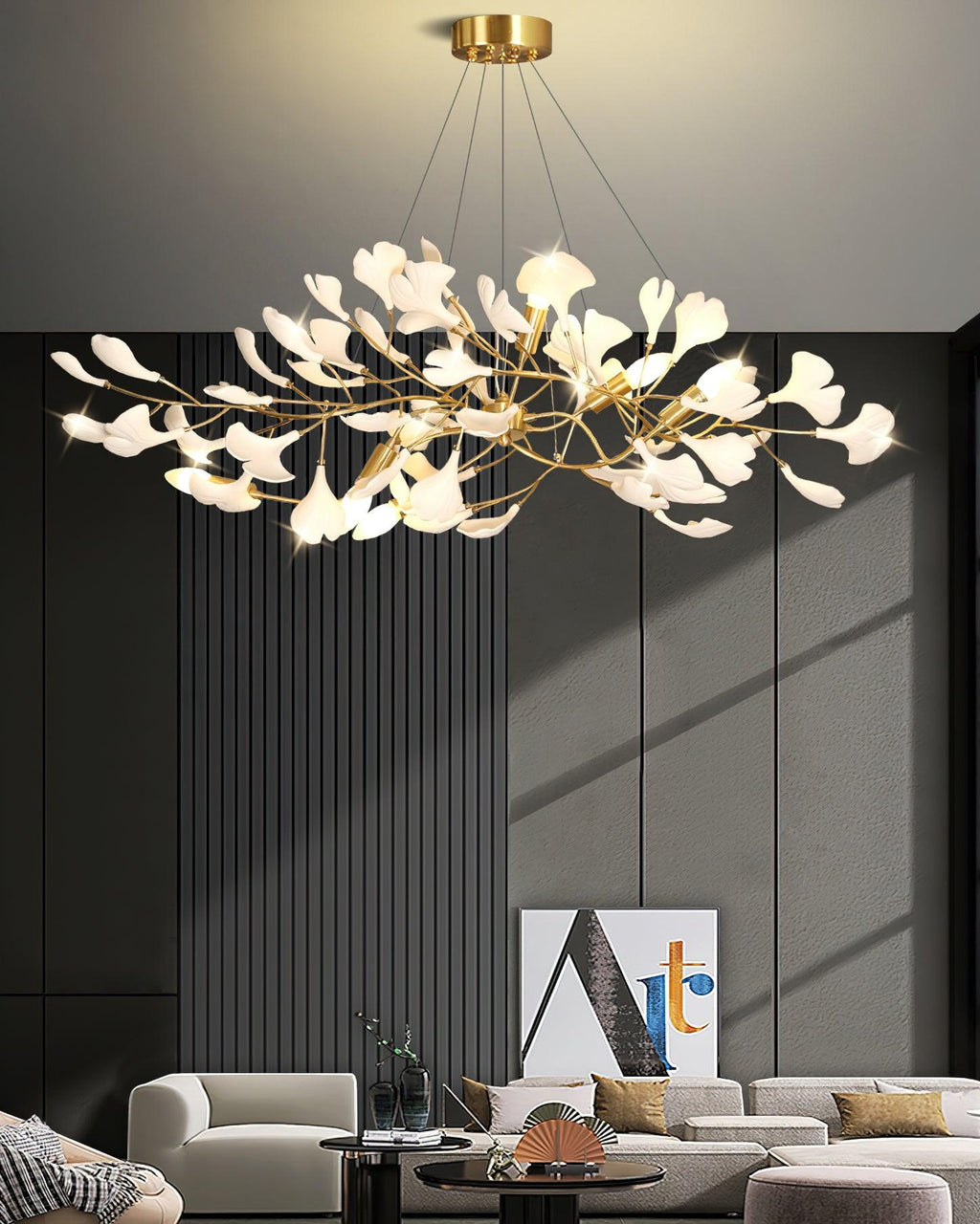 Leaf Design Chandelier — Chandelier | Maison Monashee — view 17