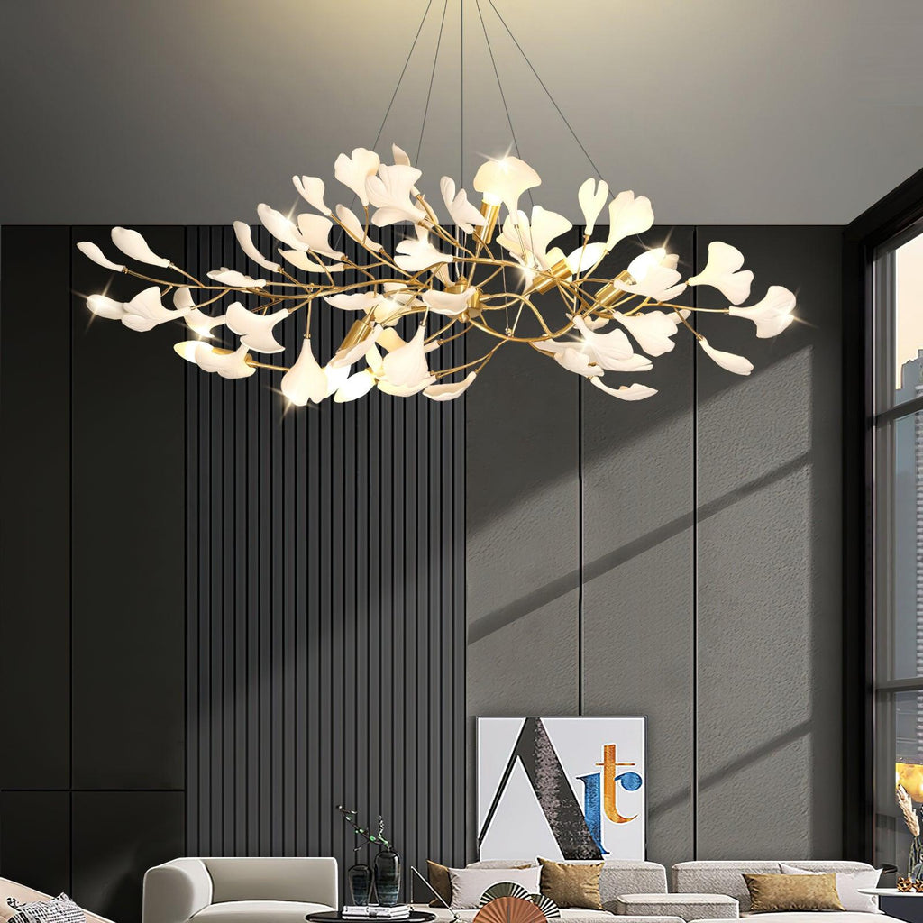 Leaf Design Chandelier — Chandelier | Maison Monashee — view 16