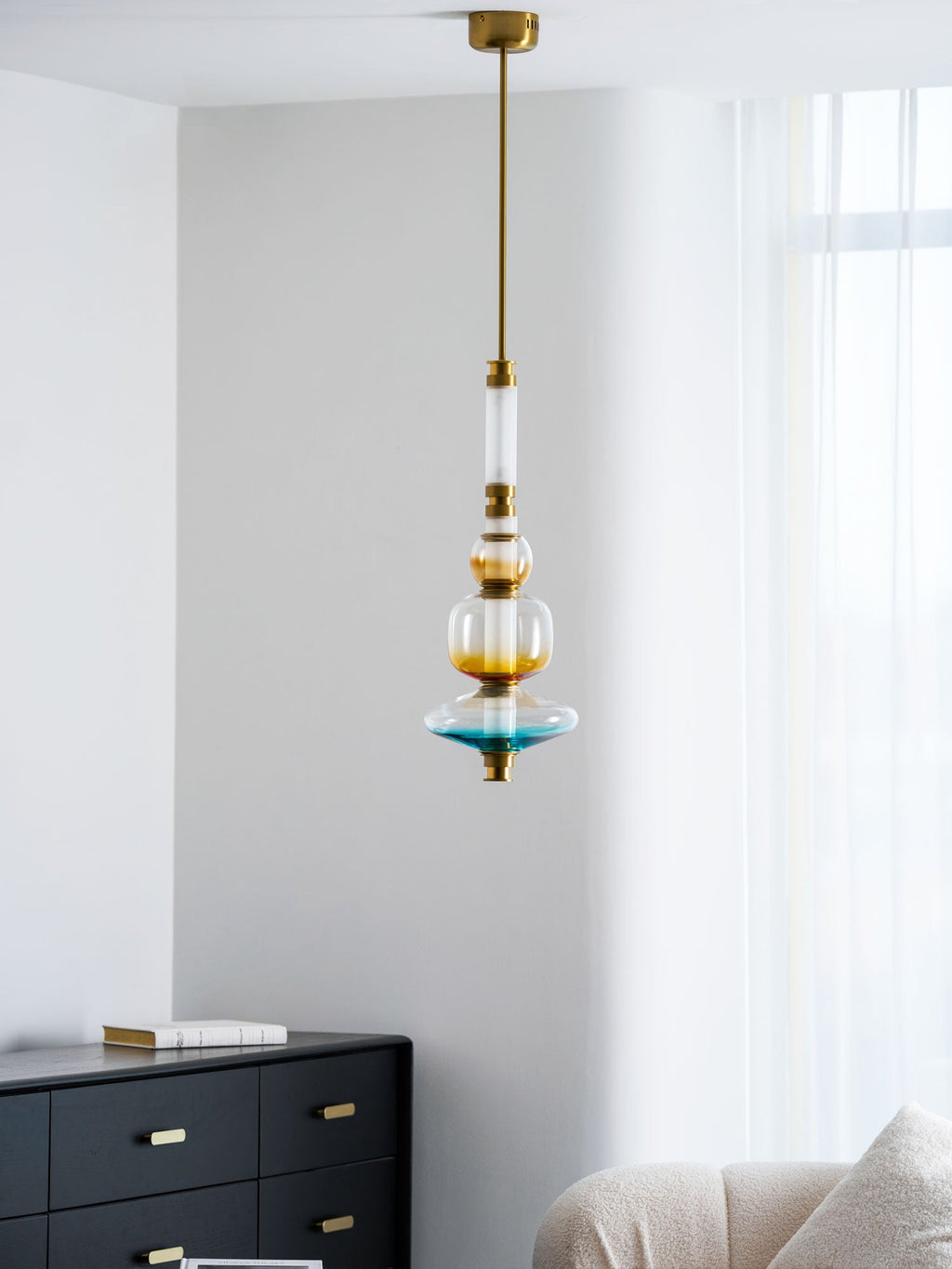Linear Glass Pendant Light — Pendant Light | Maison Monashee — view 16