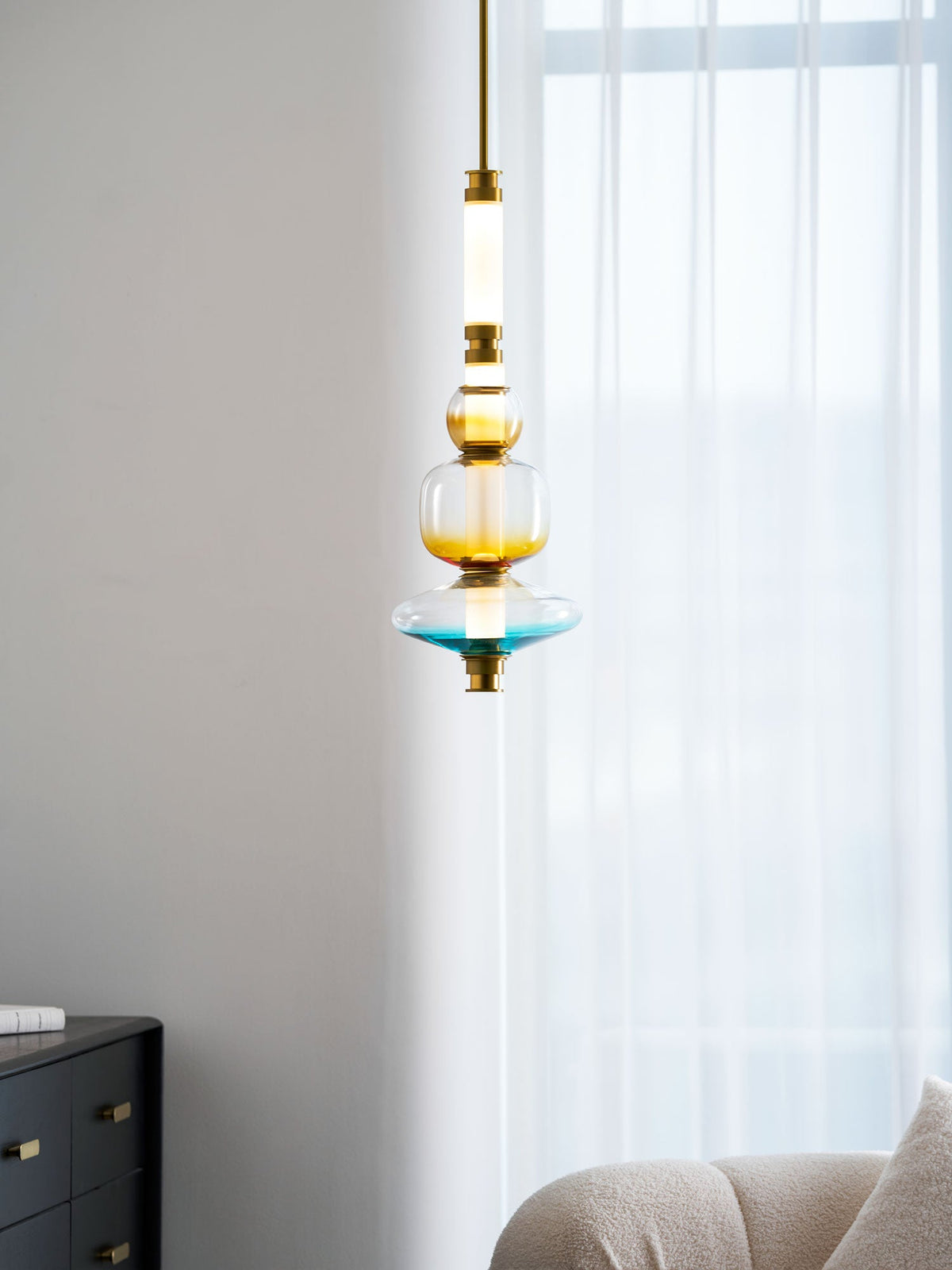 Linear Glass Pendant Light — Pendant Light | Maison Monashee — view 18