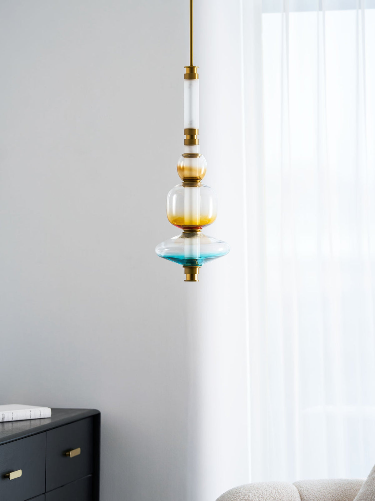 Linear Glass Pendant Light — Pendant Light | Maison Monashee — view 29