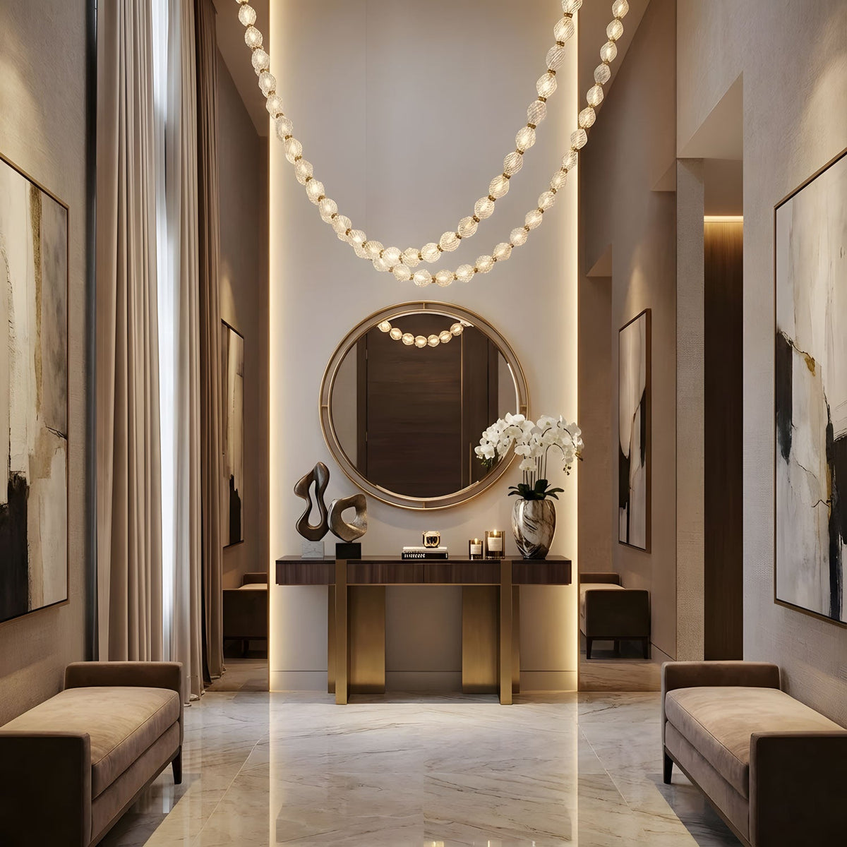 Glass Chain Chandelier — Chandelier | Maison Monashee — view 13