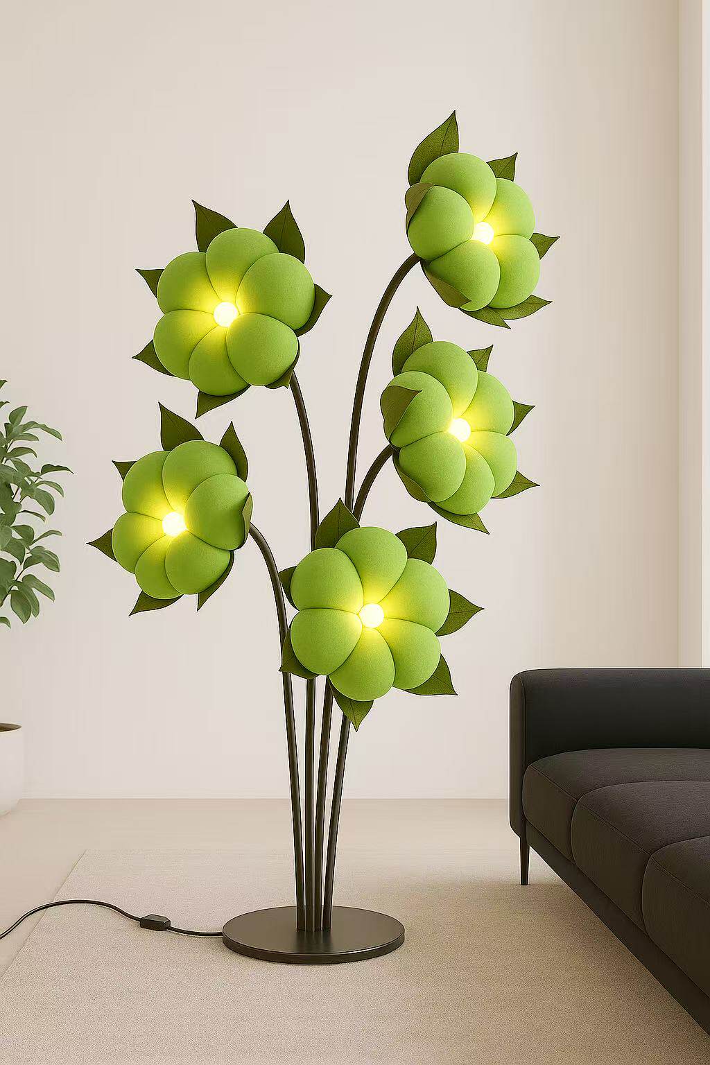 Green Flower Floor Lamp — Floor Lamp | Maison Monashee — view 13