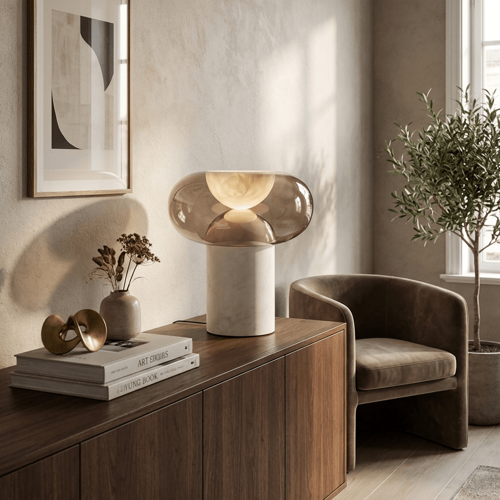 Glass Bowl Table Lamp — Table Lamp | Maison Monashee — view 7