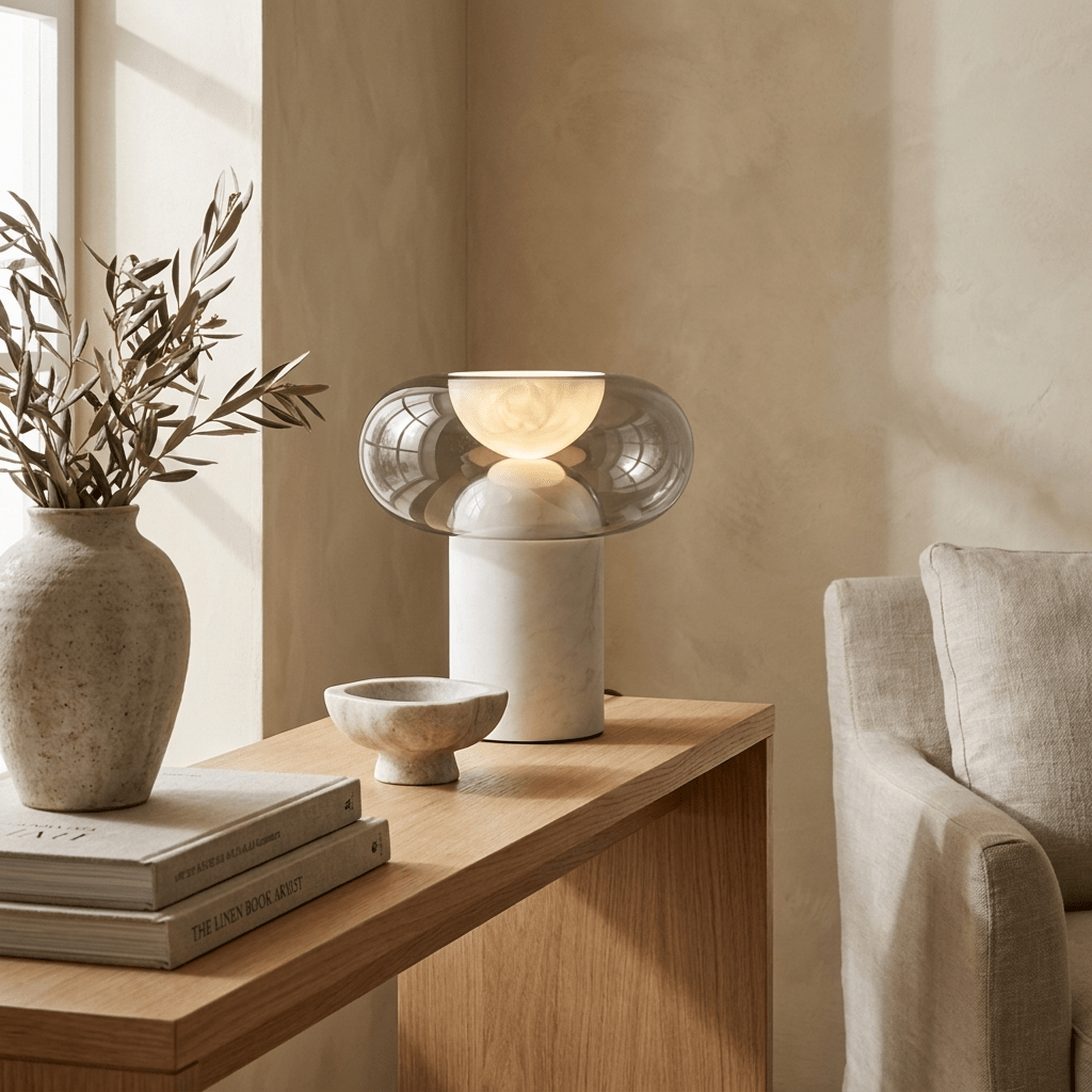 Glass Bowl Table Lamp — Table Lamp | Maison Monashee — view 6
