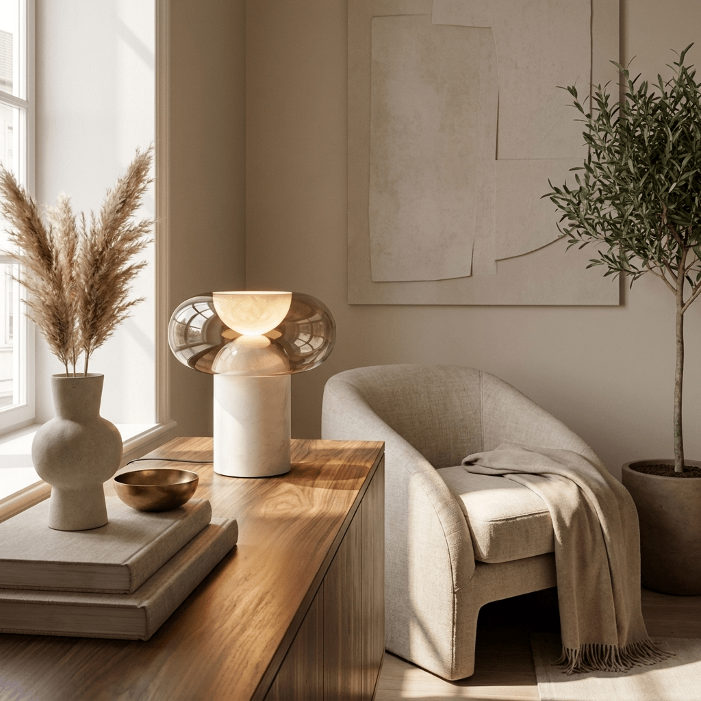 Glass Bowl Table Lamp — Table Lamp | Maison Monashee — view 2