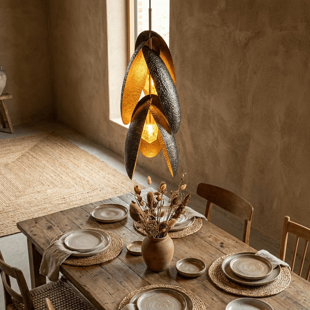 Hammered Metal Pendant Light — Pendant Light | Maison Monashee — view 3