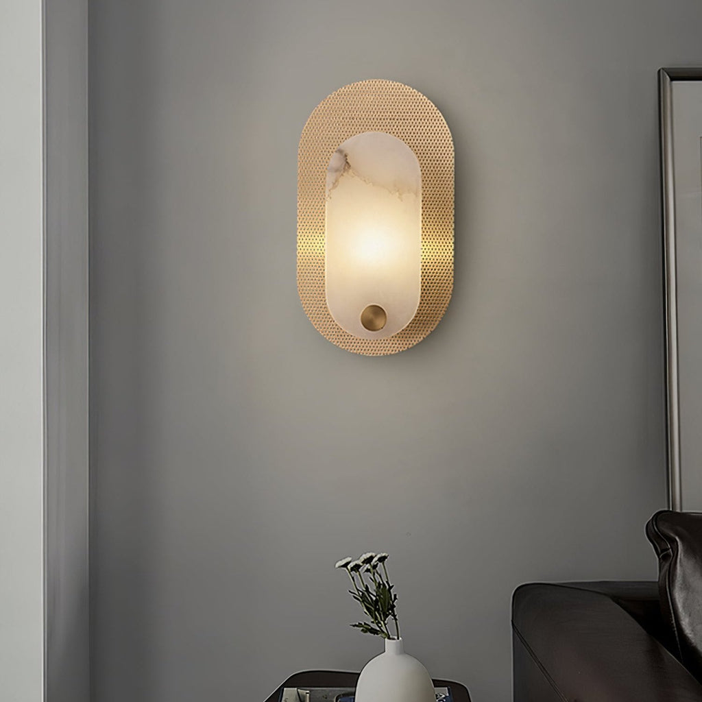Brass Alabaster Sconce — Wall Sconce | Maison Monashee — view 8