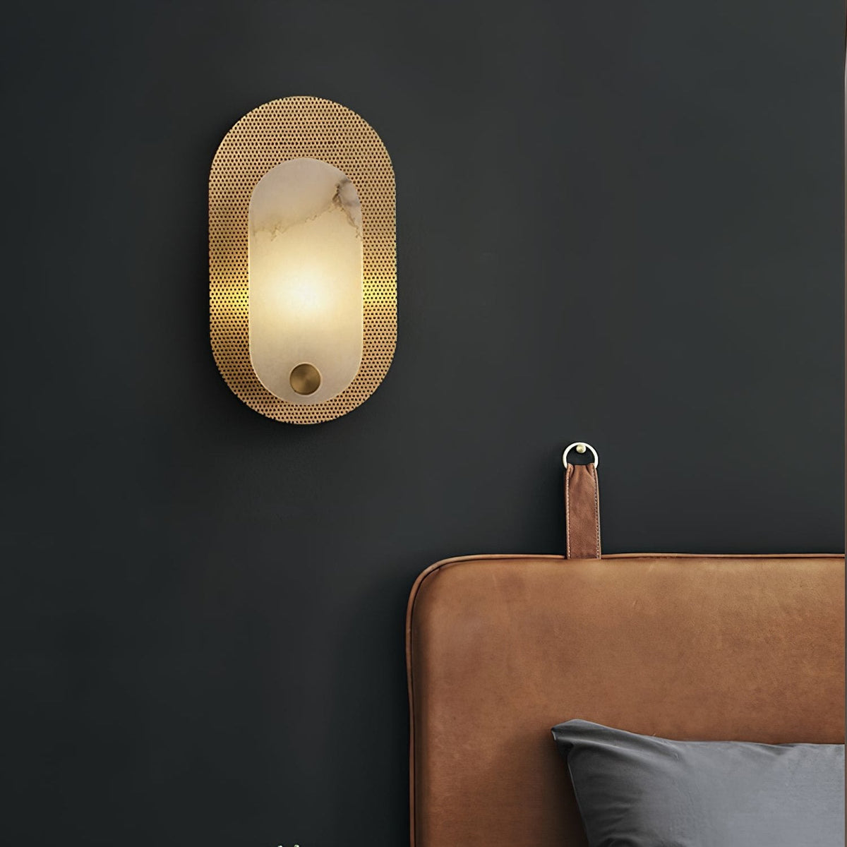 Brass Alabaster Sconce — Wall Sconce | Maison Monashee — view 9