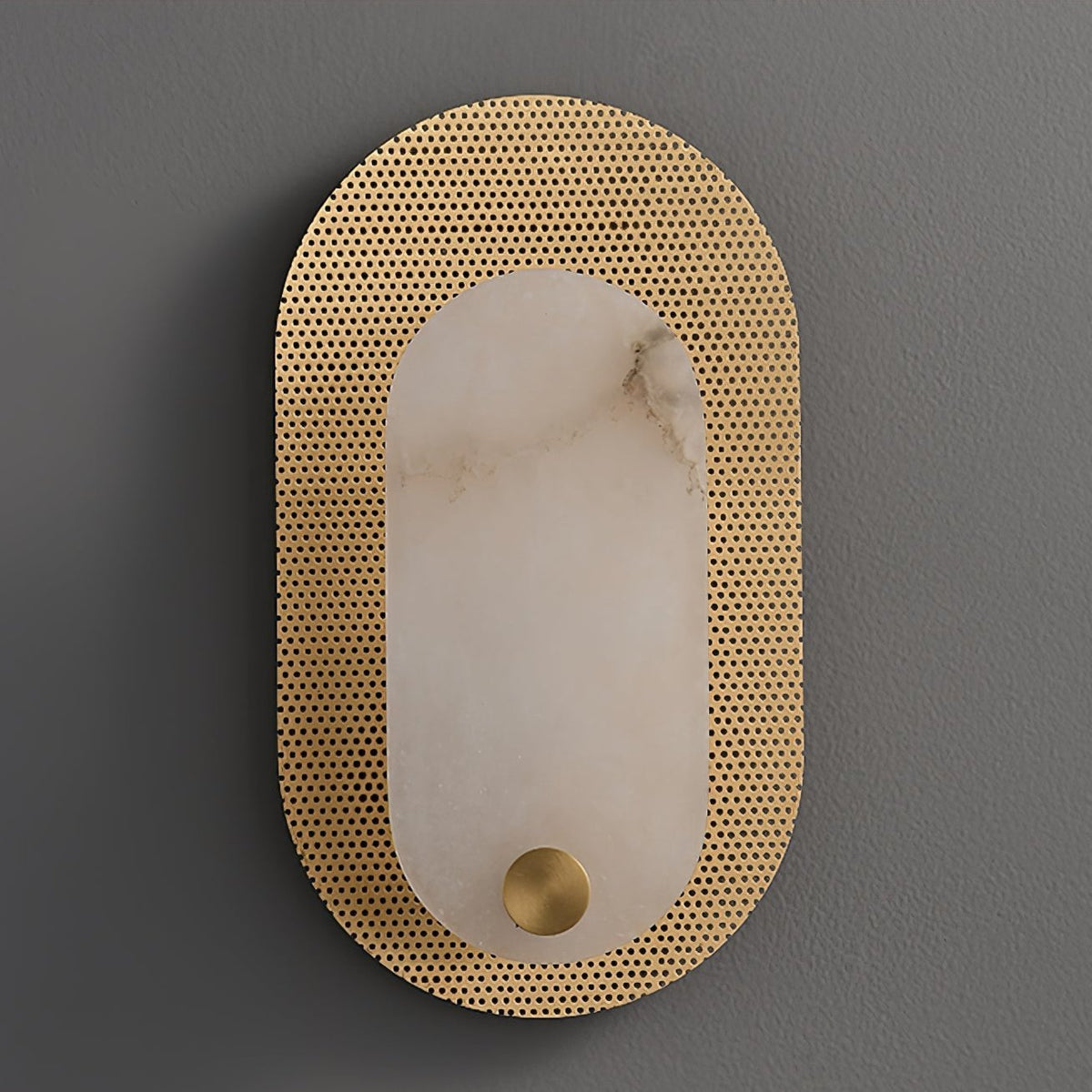 Brass Alabaster Sconce — Wall Sconce | Maison Monashee — view 10