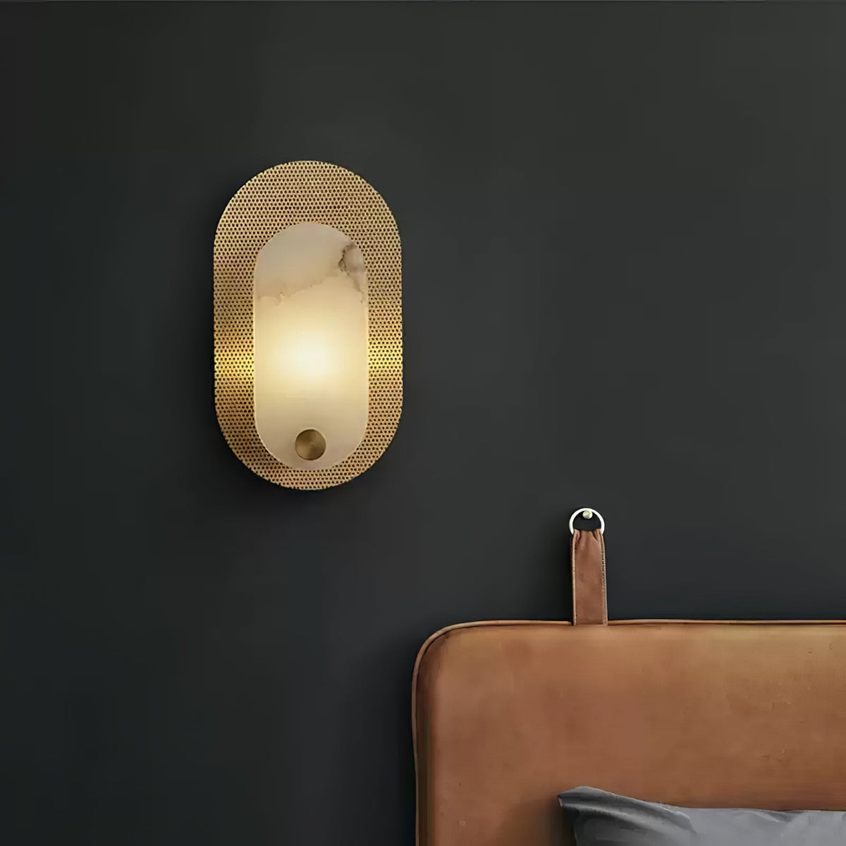Brass Alabaster Sconce — Wall Sconce | Maison Monashee — view 2